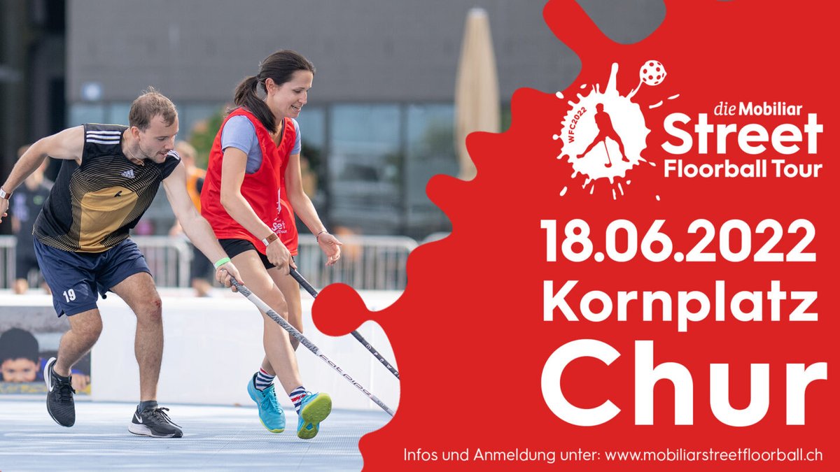 buvch's tweet photo. Die Mobiliar Street Floorball Tour kommt nach Chur: 
Am 18. Juni 2022 macht das Openair-Unihockeyerlebnis Halt auf dem Kornplatz in Chur. Im Zentrum des Turniers stehen Spass und Action... - https://t.co/BPjEe697A4 https://t.co/a5EGLvsZnh