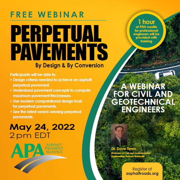 asphaltroads's tweet photo. Register now for this FREE May 24 Perpetual Pavements By Design and By Conversion webinar.  
Register now at: https://t.co/ZWBAhGjOM8 https://t.co/BtOzig9IZ5