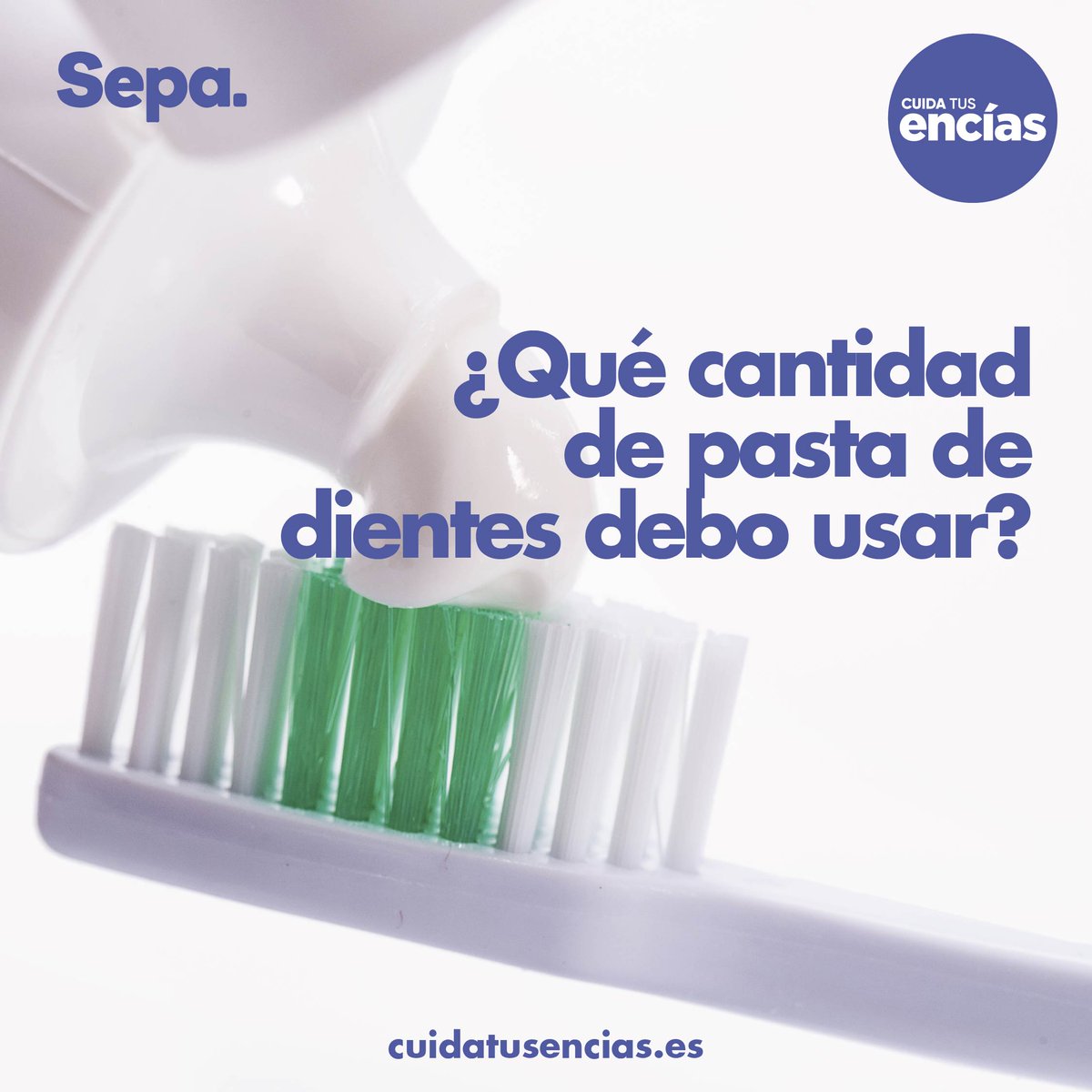 ¿Sabes la cantidad de pasta que debes usar para limpiarte los dientes? Esta semana en cuidatusencias.es te damos algunos consejos para que aciertes  #saludoral #saludbucal #encías #dientes #dental #periodoncia