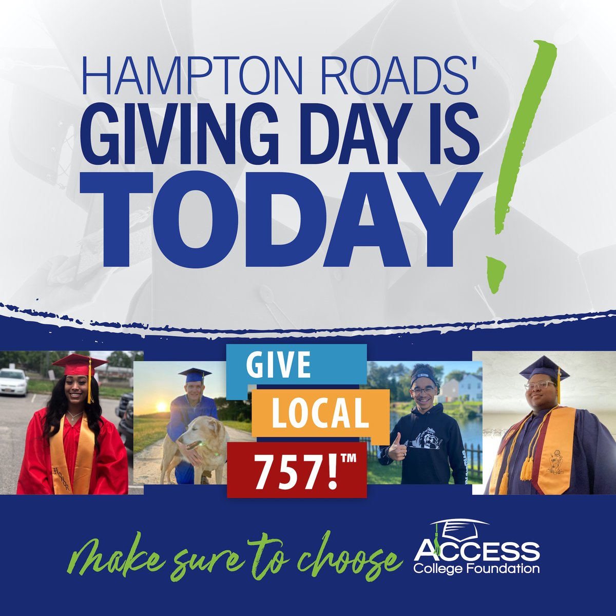 AccessCollegeFd's tweet photo. Visit our Give Local 757 page to make your donation now. All giving will end at 11:59PM, so please be sure to get your gift in before time runs out!
Thank you for supporting our goals &amp; believing in the ACCESS mission! #GL757ACCESSCOLLEGE2022 @pcfvirginia
https://t.co/qdXIAHyGfm https://t.co/KxZ9AOn2jt