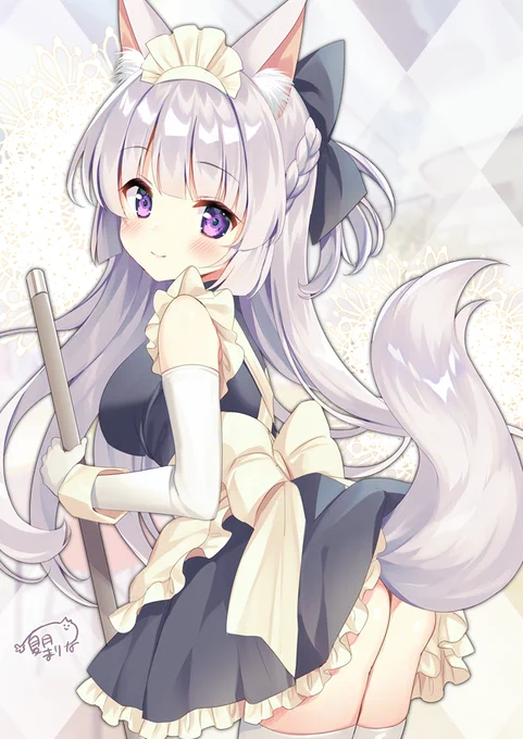 白髪狐メイドちゃん💖 #メイドの日 