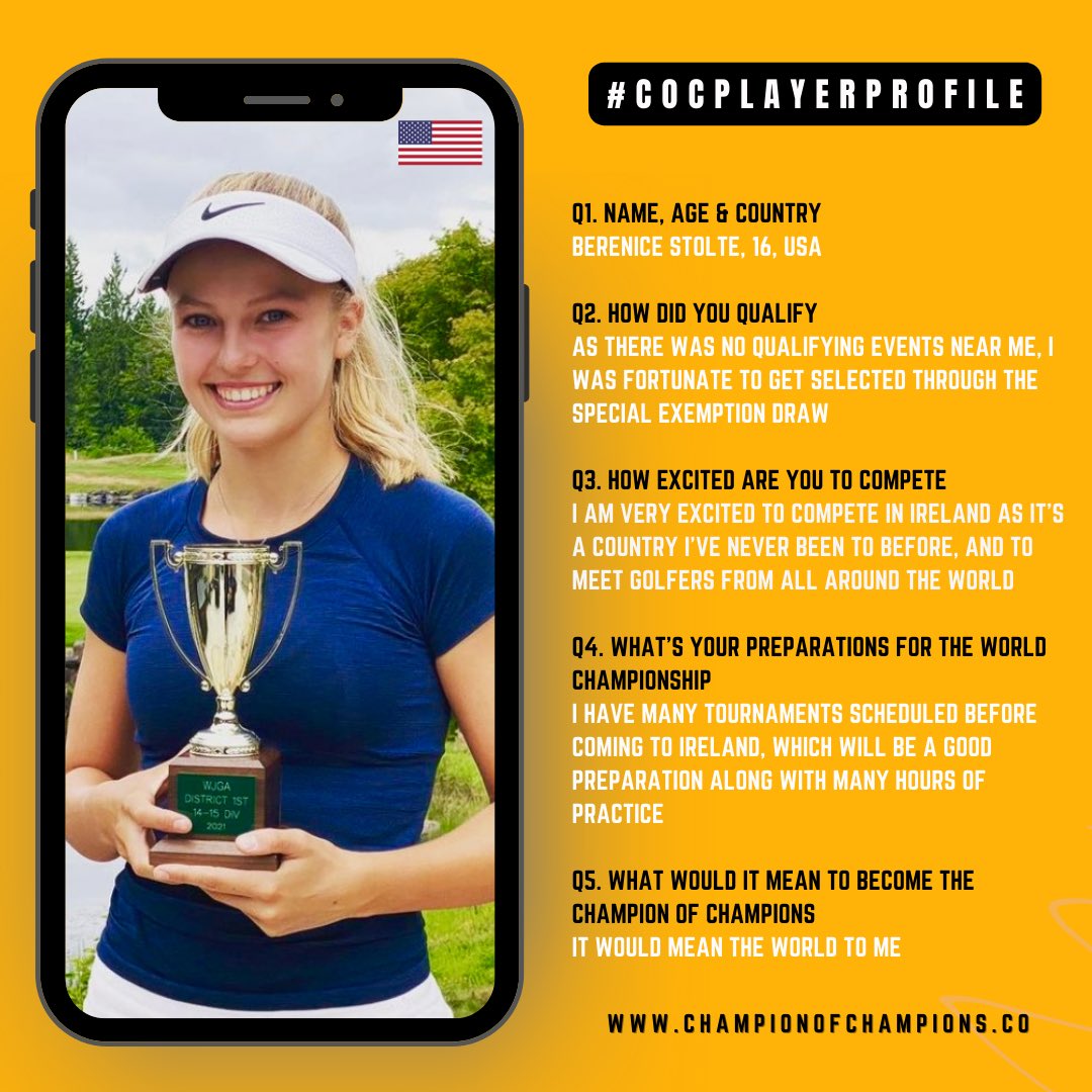Champ_Of_Champs's tweet photo. #COCPLAYERPROFILE
This weeks World Championship Player Profile comes from America’s Berenice Stolte 🇺🇸
We look forward to welcoming Berenice and 250 Champions from over 40 countries to the ‘Champion of Champions’ World Championship in July 🌍
https://t.co/5wMNqL6XIr https://t.co/ZYDi8rInUK