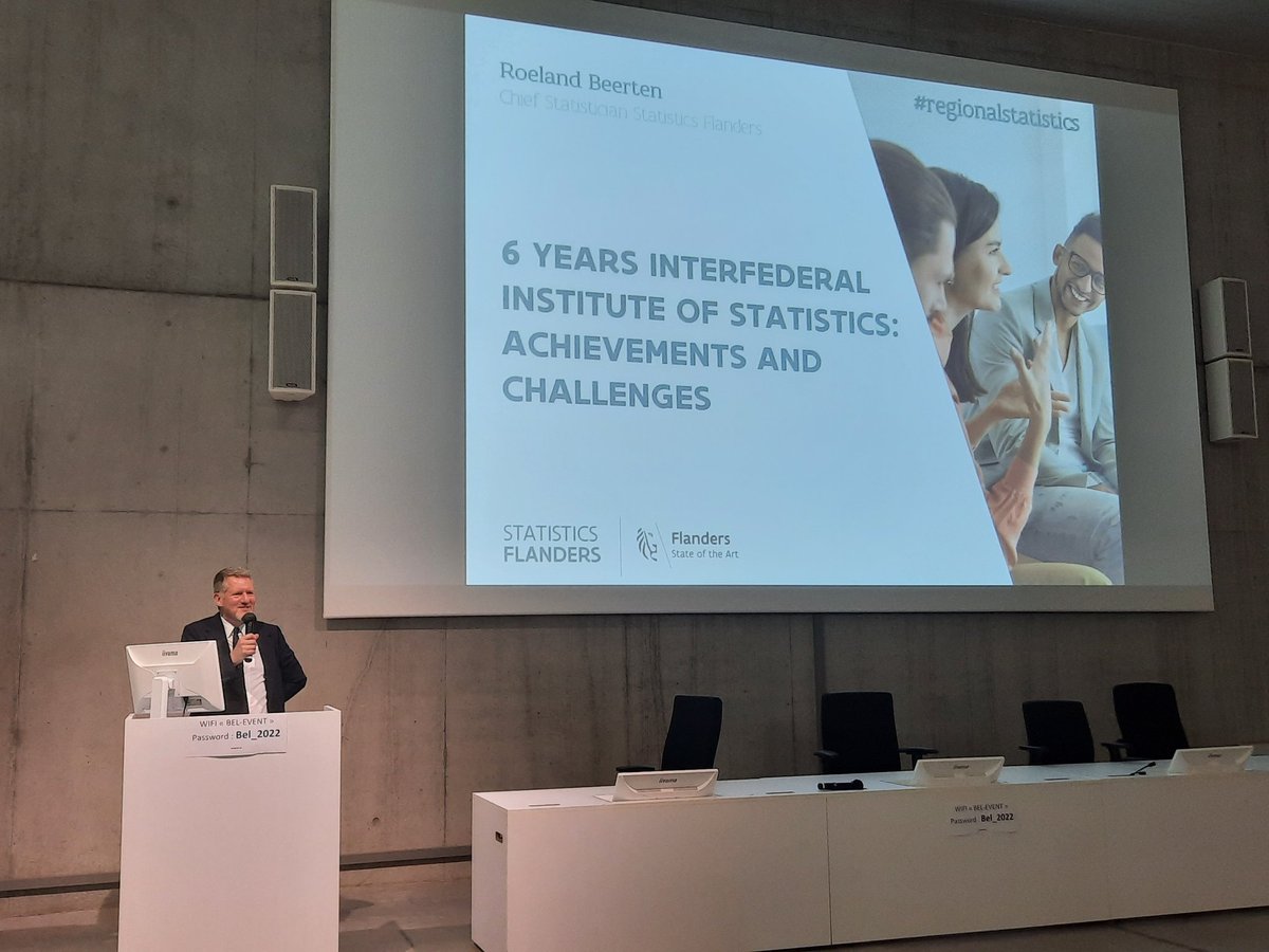 statistiek_vl's tweet photo. @roelandb : "6 years of Interfederal Institute of Statistics have given us better understanding between the federal and regional partners, better data sharing and a system of regional official statistics." #regionalstatistics https://t.co/tqzziKPqFS