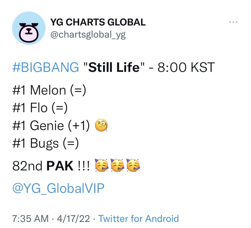 rosesNraspberry's tweet photo. Someone said that it was "easy" to beat #StillLife by #BIGBANG. Imagine an unpromoted song achieved all these within a month of release. That in itself is a feat. If it's so easy then by all means do the same 🤷🏻‍♀️ https://t.co/pwRetOC8qe