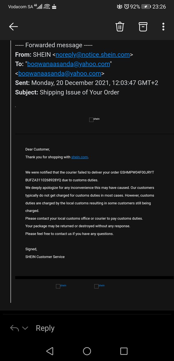 phopho2's tweet photo. @SHEIN_Official I have been sending all this on Instagram and on the website but it's never resolved. Pls can i get my refund https://t.co/3jvXgvhBJu