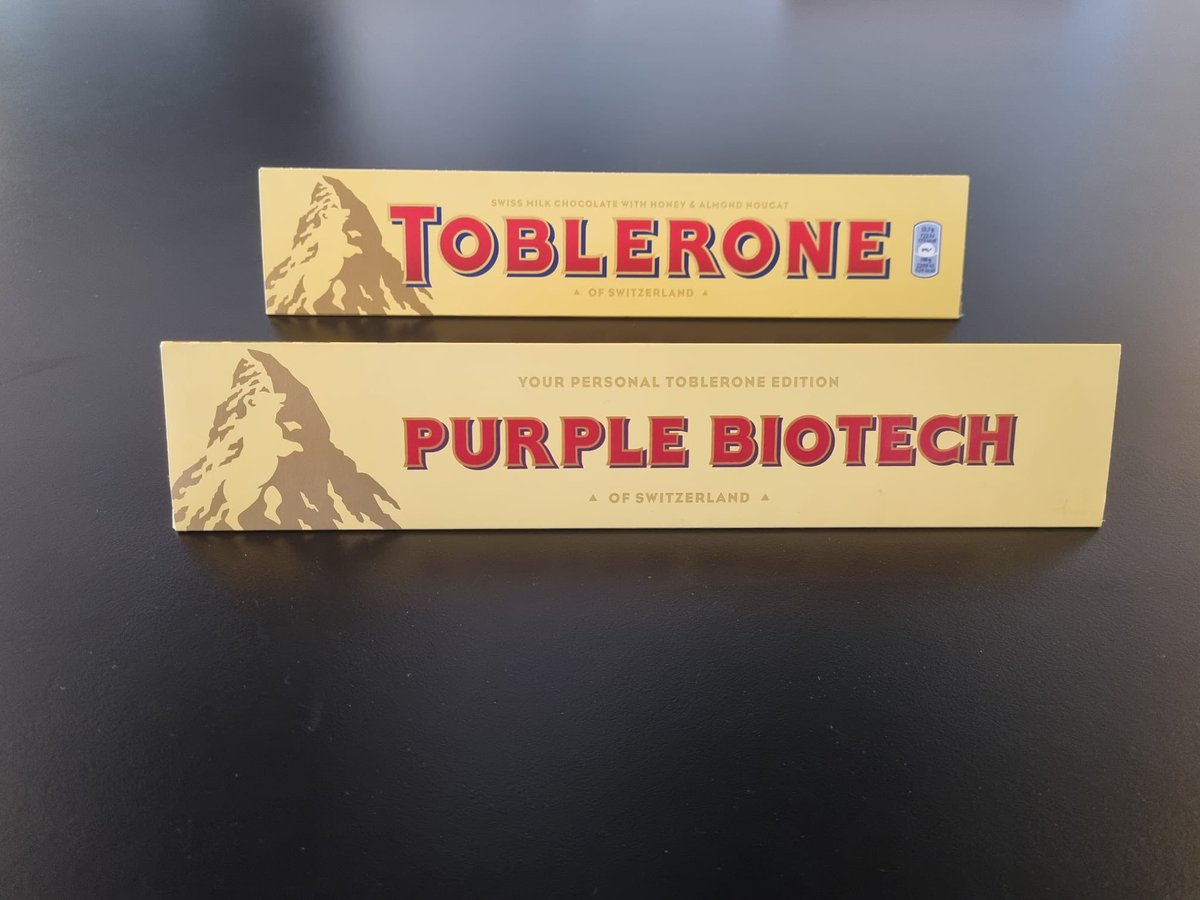 isaac2199's tweet photo. Sweet gift received in our office from Purple Biotech GmbH 🍫 https://t.co/Gn3oee6ma7