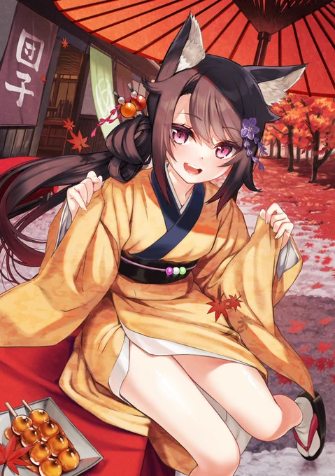 団子屋の人懐っこいケモ耳っ娘 
