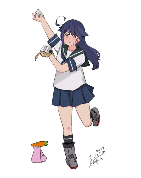 『お昼のおにぎり配り隊に任命された潮ちゃん』
#艦これ版深夜の真剣お絵描き60分一本勝負
#艦これ版真剣お絵描き60分一本勝負_20220510
#艦これ #潮 