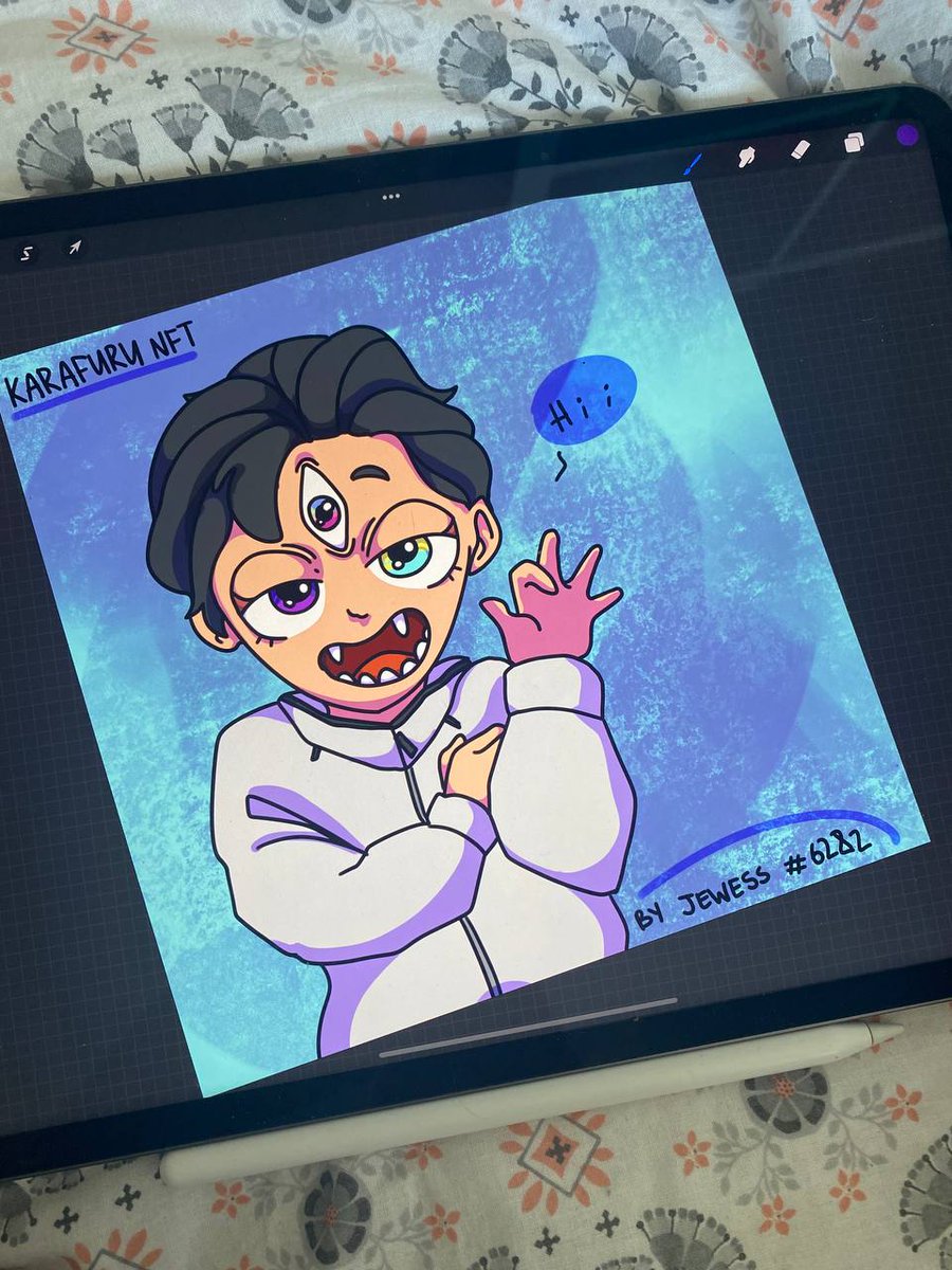My 9th fanart 💙 
Meet a new three-eyed <a href="/KarafuruNFT/">Karafuru</a> friend in my style of "ajna chakra" 🧿
Please, check it out <a href="/Jejouw/">jejouw</a> <a href="/little_HED/">HED</a> <a href="/Solemaster32/">solemaster32</a>