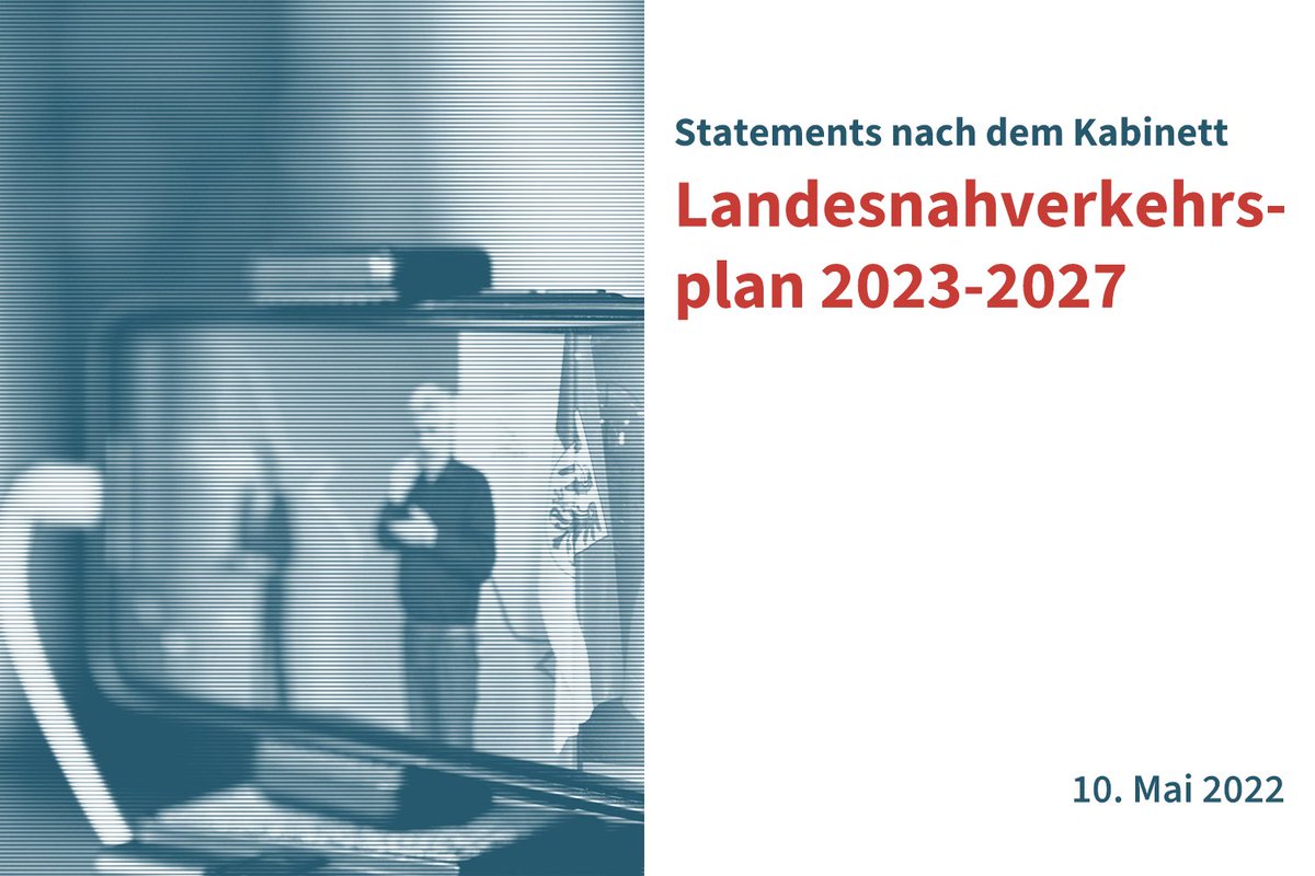 #BrandenburgBewegen: Guido Beermann, der Minister für Infrastruktur und Landesplanung, stellt den #Landesnahverkehrsplan #Brandenburg für die Jahre 2023-2027 vor und erkärt das dazugehörige Online-Tool zur Öffentlichkeitsbeteiligung. Ab ca. 14:15 hier live im Stream.