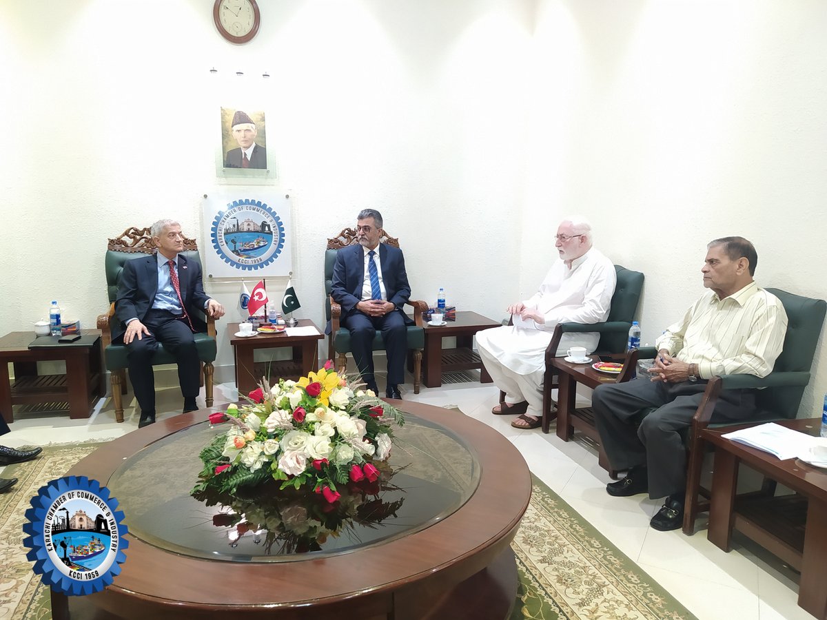 midreeskcci's tweet photo. Mr H.E. Cemal SANGU, Consul General &amp; Mr. Eyyup YILDIRIM, Commercial Attache, Turkey visited KCCI today, 10th May, 2022.

#Karachi #Chamber #KCCI #ChamberofCommerce #Industry #PresidentKCCI #MuhammadIdrees #Trade #InternationTrade #PremiumChamber #Pakistan #TURKEY https://t.co/CJ2fs0xFoX