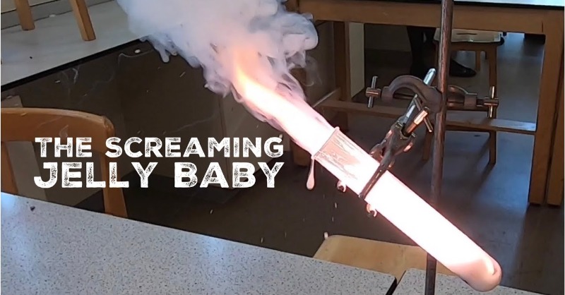EduLabUK's tweet photo. Have you done the Screaming Jelly Baby experiment yet? 🔥

Perfect for demonstrating the energy content of everyone's favourite childhood sweet, conduct this in a well-ventilated room with no smoke detectors nearby!

Explore: https://t.co/2wiTv44mmM
#STEM #science #ScienceTwitter