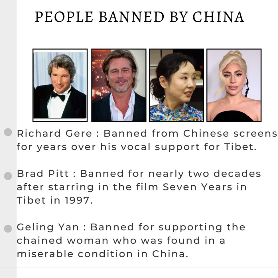People getting banned by China