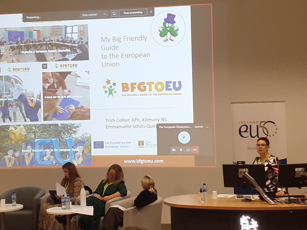 philipmurphy81's tweet photo. Emmanuelle informs attendees at Irl-EU 50 Symposium about BFGTOEU toolkit for primary schools. https://t.co/Oo8u43frYM