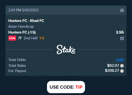 stakesportsbet's tweet photo. Hunters FC - Khad FC
Bet slip link: https://t.co/EPHQaCYtC7
#HuntersFC #KhadFC #pundix #sportsbet https://t.co/5uMqeCq0I1