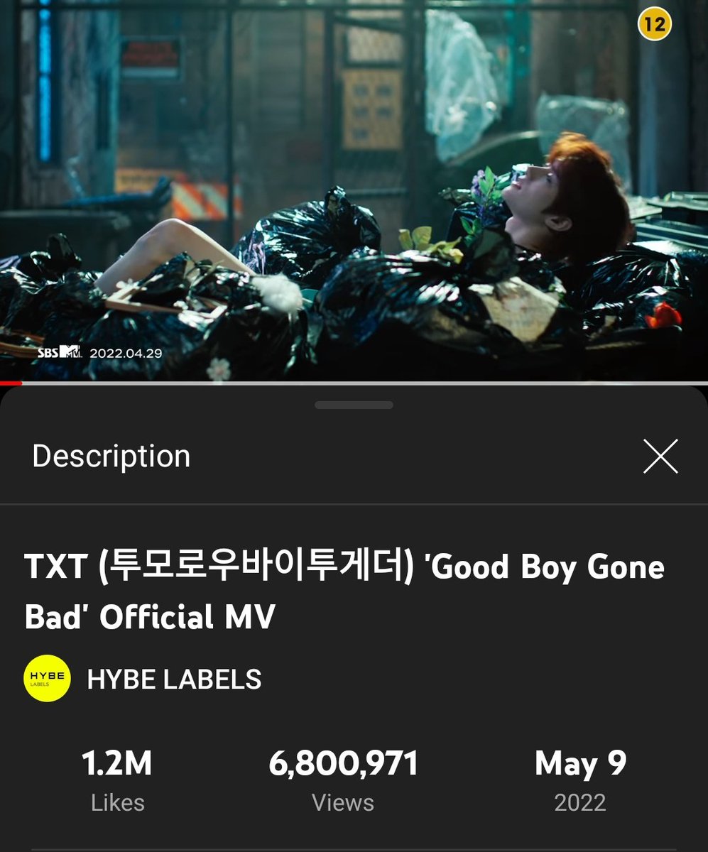 whipped4txt's tweet photo. 6.8 FINALLY, LET'S GO 6.9M VIEWS FAST!!!
#ROADTO7M
#GOOD_BOY_GONE_BAD MV
๐:https://t.co/sDJddcGzE4
@TXT_members @TXT_bighit https://t.co/UT2QVp8MXL