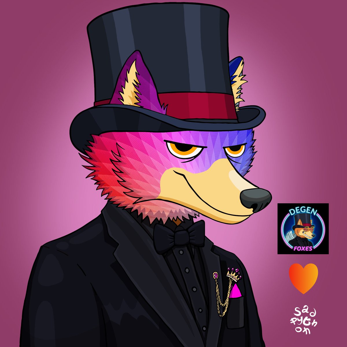 🦊💎Our next giveaway is to congratulate the brilliant Degen Foxes team. One DegenFox NFT #2535 Boss. 🎉To enter:

1️⃣ Follow <a href="/sadpythonnft/">SadPython NFT</a>
2️⃣ ❤️&amp; Retweet (better quote)
3️⃣ Tag 3 degens
4️⃣ Join discord.gg/sadpython

Embrace the #HYPE Hiss Hiss 🐍 #nftgiveaway #tezos #degenfoxes