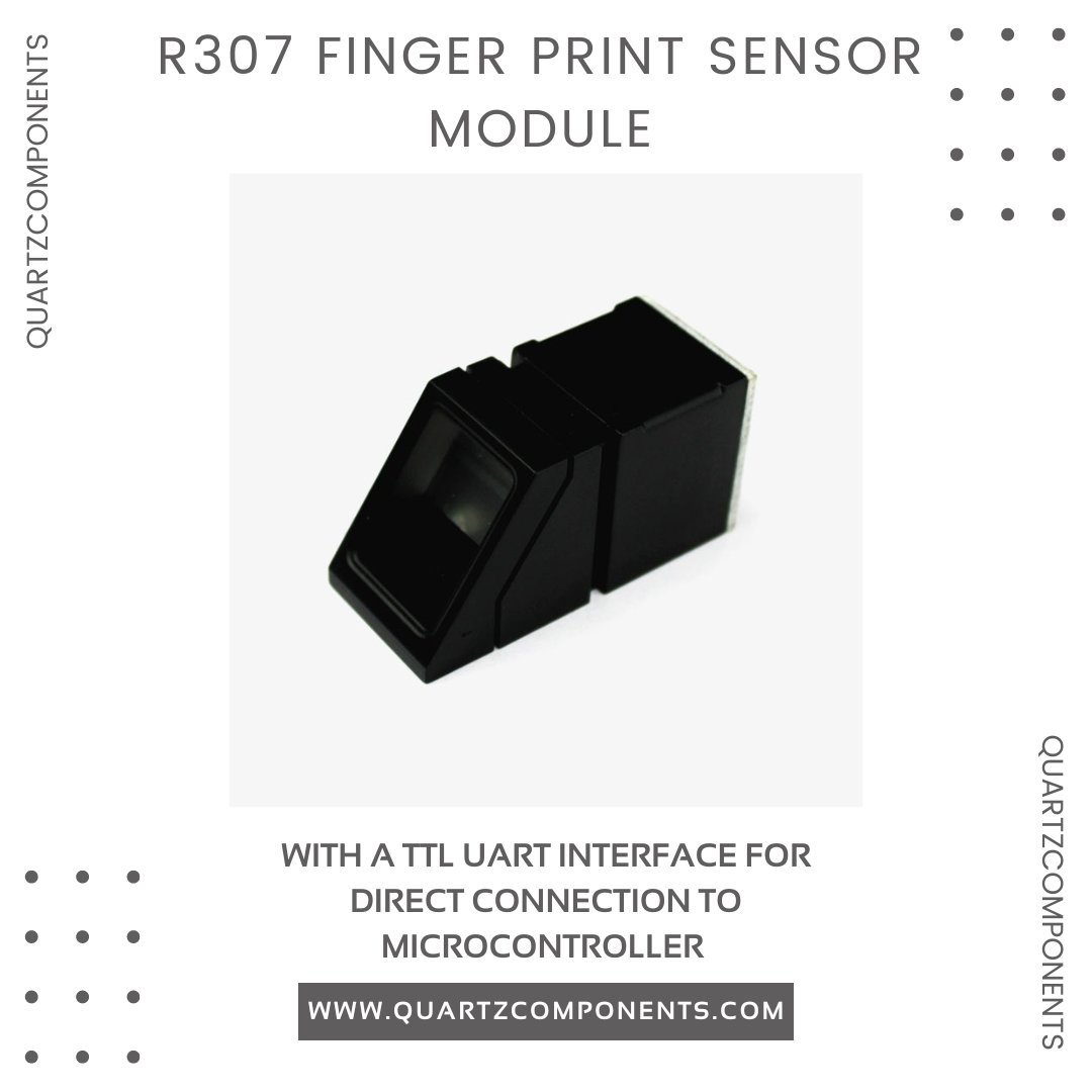 quartzcomponent's tweet photo. R307 Fingerprint Sensor Module with a TTL Uart Interface for direct connection to microcontroller UART or to PC through MAX 232/USB-serial adapter.
Check out now: https://t.co/y9WPDDGAHM
#quartzcomponents #R307 #fingerprint #FingerprintScanner #microcontroller #electronics https://t.co/hiNfmmHBca