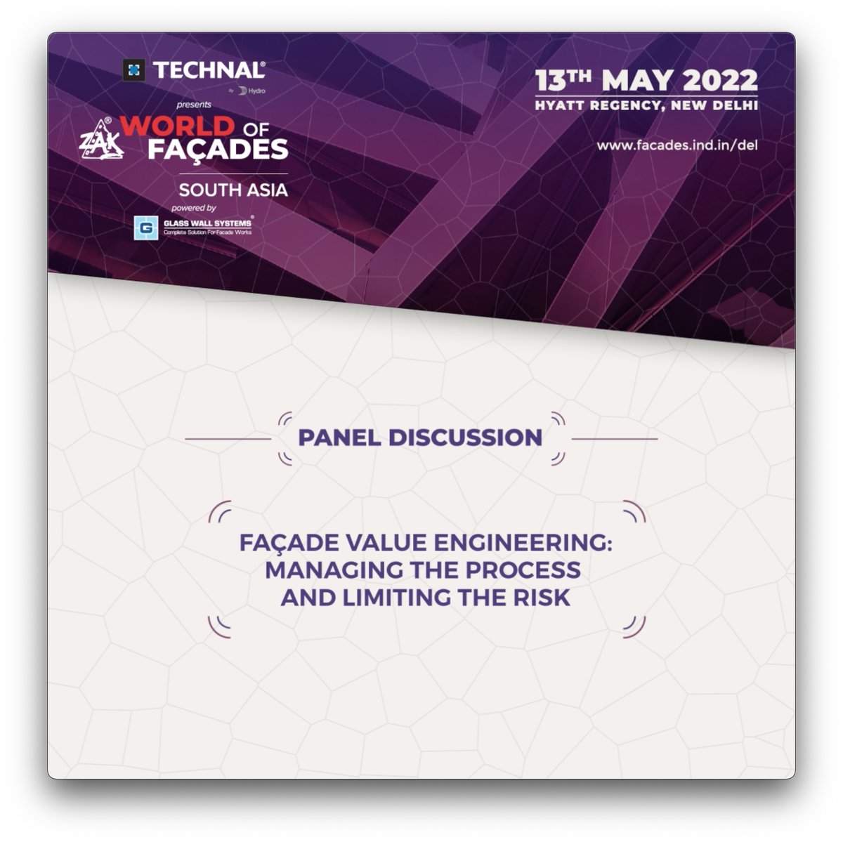 zakwof's tweet photo. Hear expert views on “Façade Value Engineering: Managing the Process and Limiting the Risk" at the @zakwof South Asia edition on 13th May 2022 in New Delhi.

For more information on the conference and complete lineup of speakers, visit the link in bio.

#zakwof #facades https://t.co/IkEZJOPXKy