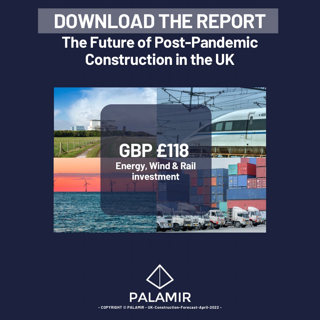 #UnitedKingdom #CONSTRUCTION #FORECAST REPORT - APRIL

GBP£61Billion growth over next two years, 3% higher than 2019, BUT rising #inflation , #supplychain &amp; energy costs pose problems. 

DOWNLOAD palamir.com/news/forecast-… 

#economy #employment #jobs #Trending #JobSearch