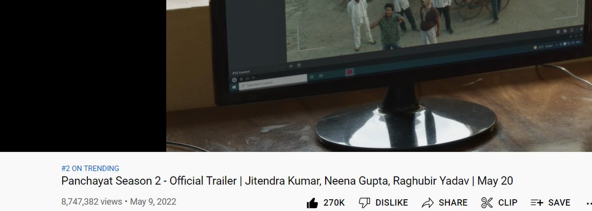 vaisisthya's tweet photo. 9 million views in less than a day . this shows how much people love this series . kudos to @PrimeVideo  @amazon  for creating a masterclass and showcasing tedious job of panchayat sachiv on screen . good work @jitendrajk06  . TRENDING ON #2 ON YOUTUBE #PanchayatSeason2 https://t.co/gdvtnmBRwv