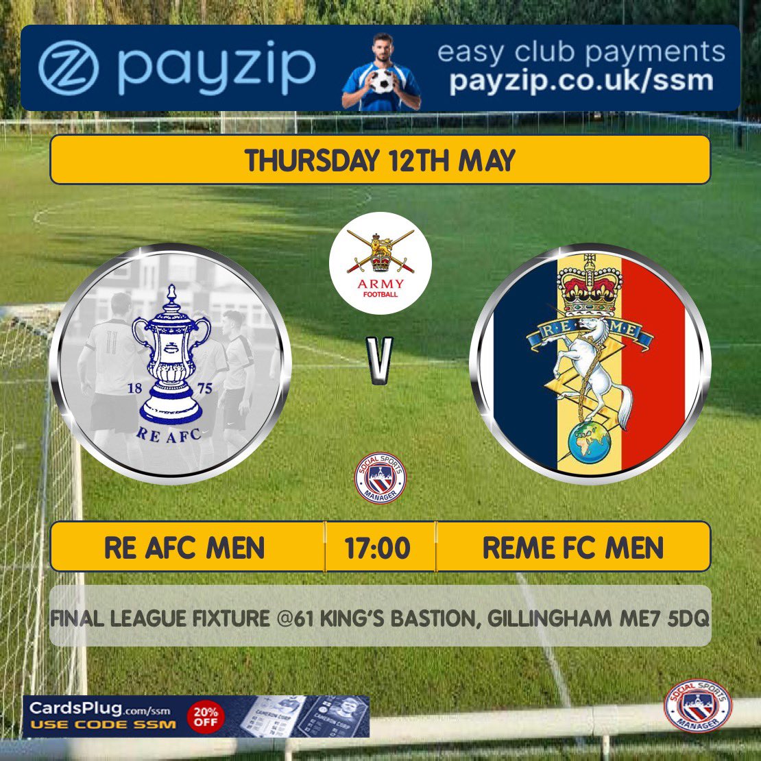 sapperfootball's tweet photo. On Thursday night the Men’s team take on @FA_REME men in the final league game of the season. They will also be present the league trophy 🏆 meaning both the men’s and women’s team are league champions, what a historic season. @Armyfa1888 @Proud_Sappers https://t.co/1JDlsLRcvo