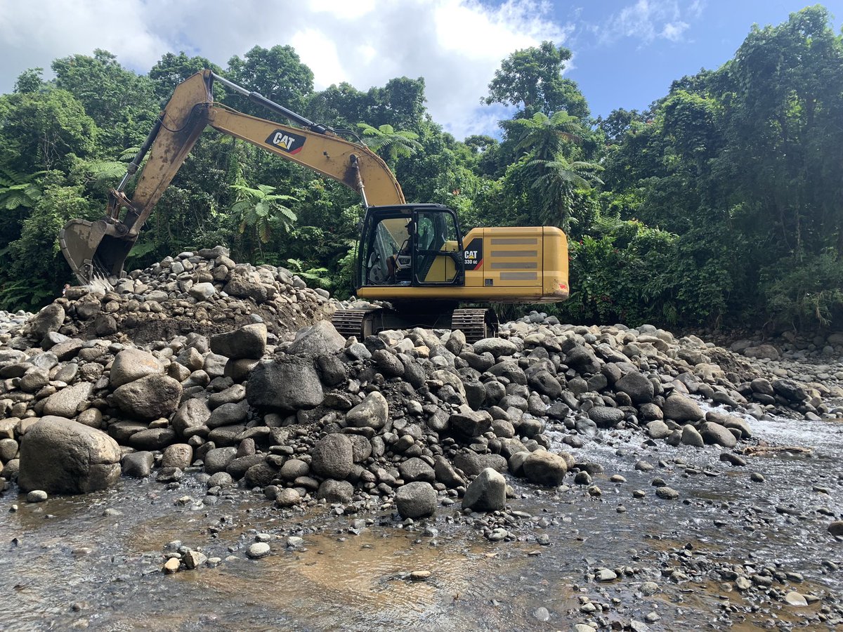 This is probably the largest river gravel extraction site in the Pacific. International development partners have stepped up their funding of Pacific Infrastructure &amp; this site is the source of some of their aggregate. Either the safeguards are missing or they don't work.
