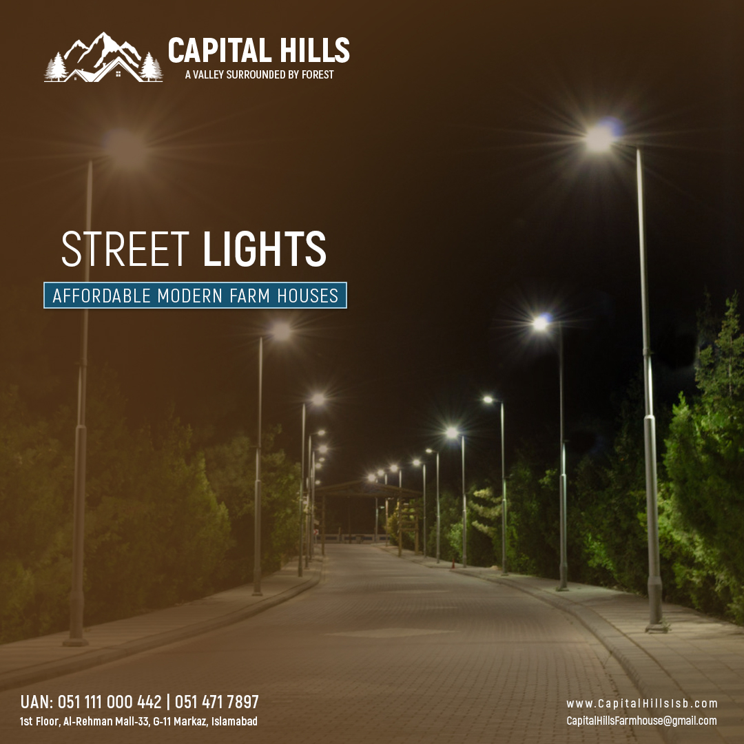 Amenities: Street Lights

Capital Hills: UAN: 051 111 000 442

#capitalhills #farmhouses #farmhouse #capitalhillsfarmhouse #Islamabadfarmhouse #beautifulfarmhouse #valley #greenery #invest #ecofriendly #capitalislamabad #realestate #property #luxuryfarmhouse #luxury