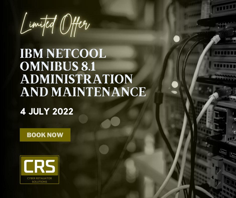 CRS_Cyber's tweet image. This course is designed for IBM Netcool/OMNIbus 8.1 advanced users and administrators.

Get in touch to find out more and join this course on the 4th of July 2022.

*Final Date of confirmation is 27 June 2022. 

#alwayswining #netcool #omnibus #ibmtraining #ibmtrainingprovider