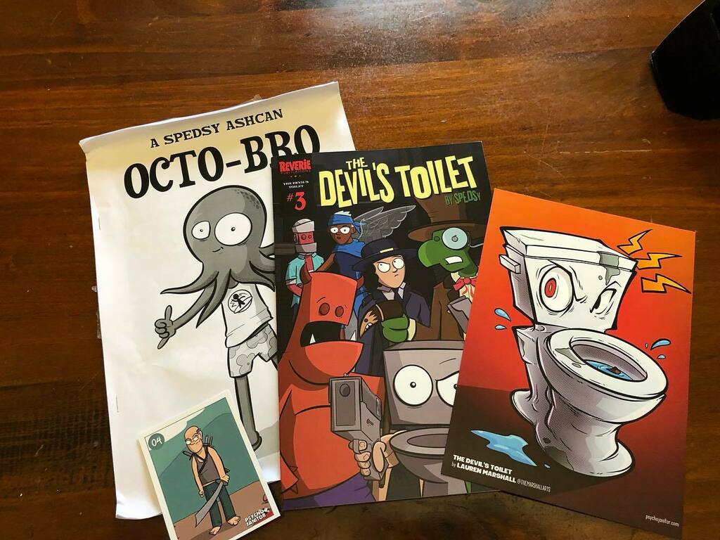 davo_77's tweet photo. Mail call for the day, thanks @spedsy it looks great. 
#devilstoilet #comics #aussiecomics #aussiecreators https://t.co/RtU0Wwyjex https://t.co/R7IA4UwpbH