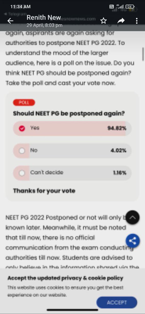 boss_reviewer's tweet photo. More than 90% students want exam to be postponed 

Pls dont listen to the minority Anti Postponement group and take a decision 

Our career is at stake 

#plsPostponeNeetpg2022_HMji
#POSTPONENEETPG2022 https://t.co/06LYVj3TRC