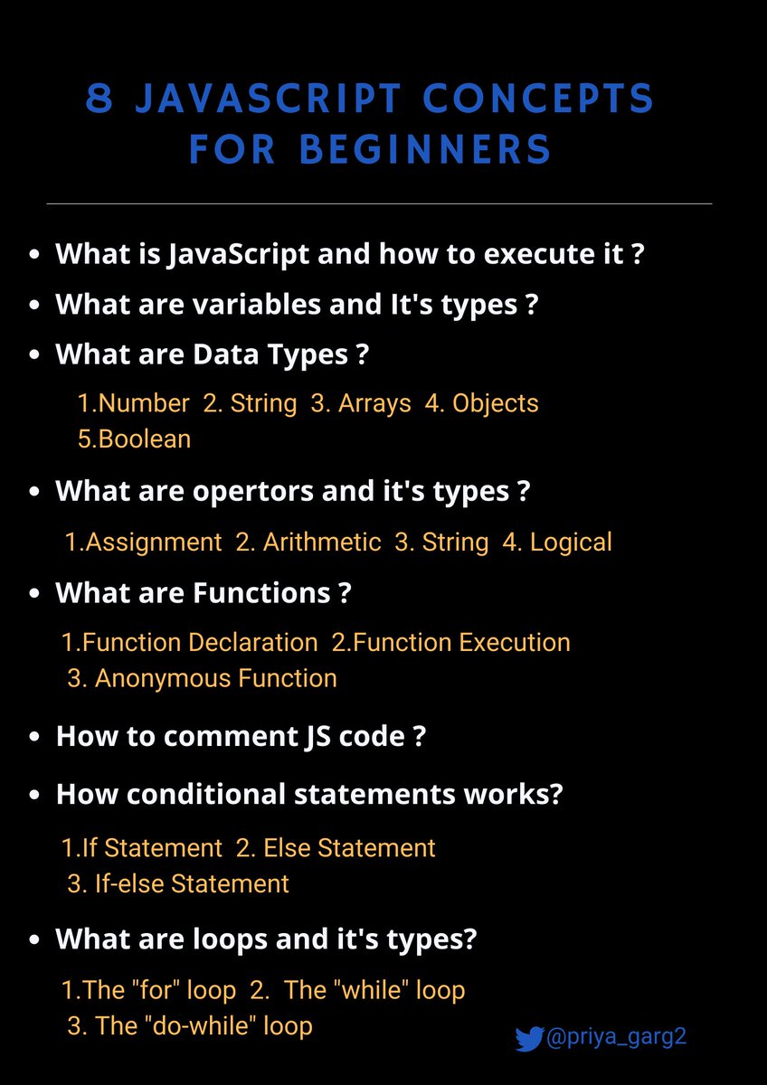 How to start learning JavaScript as a complete beginner?

Learn all the concepts mentioned here with examples and then PRACTICE until you are familiar with it.

I hope this will be useful for all developers to be.