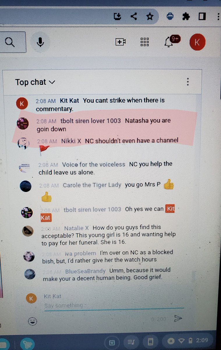 flmichelle155's tweet photo. @TeamYouTube @YouTubeLegal #MrsPortland chat evidence of gang stalking, cyber bullying, threatening of creator #ReclineWithNatasha https://t.co/GyoAoD4Ji9