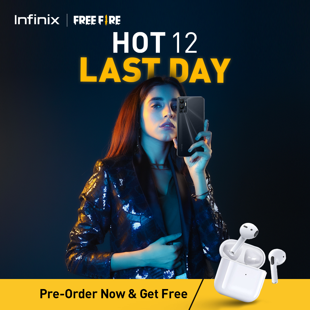 InfinixPakistan's tweet photo. Last Day to pre order the combination of a Powerful processor and Smooth display. Pre Order #InfinixHot12 & get free Bluetooth Earbuds.
Learn more: https://t.co/ZKb5wxE137
Add to cart: https://t.co/bnstUtoQp8
#Gameon #5000mAhBigBattery #MediaTekHelioG85 #18WFastCharging https://t.co/Q13oErBbuH