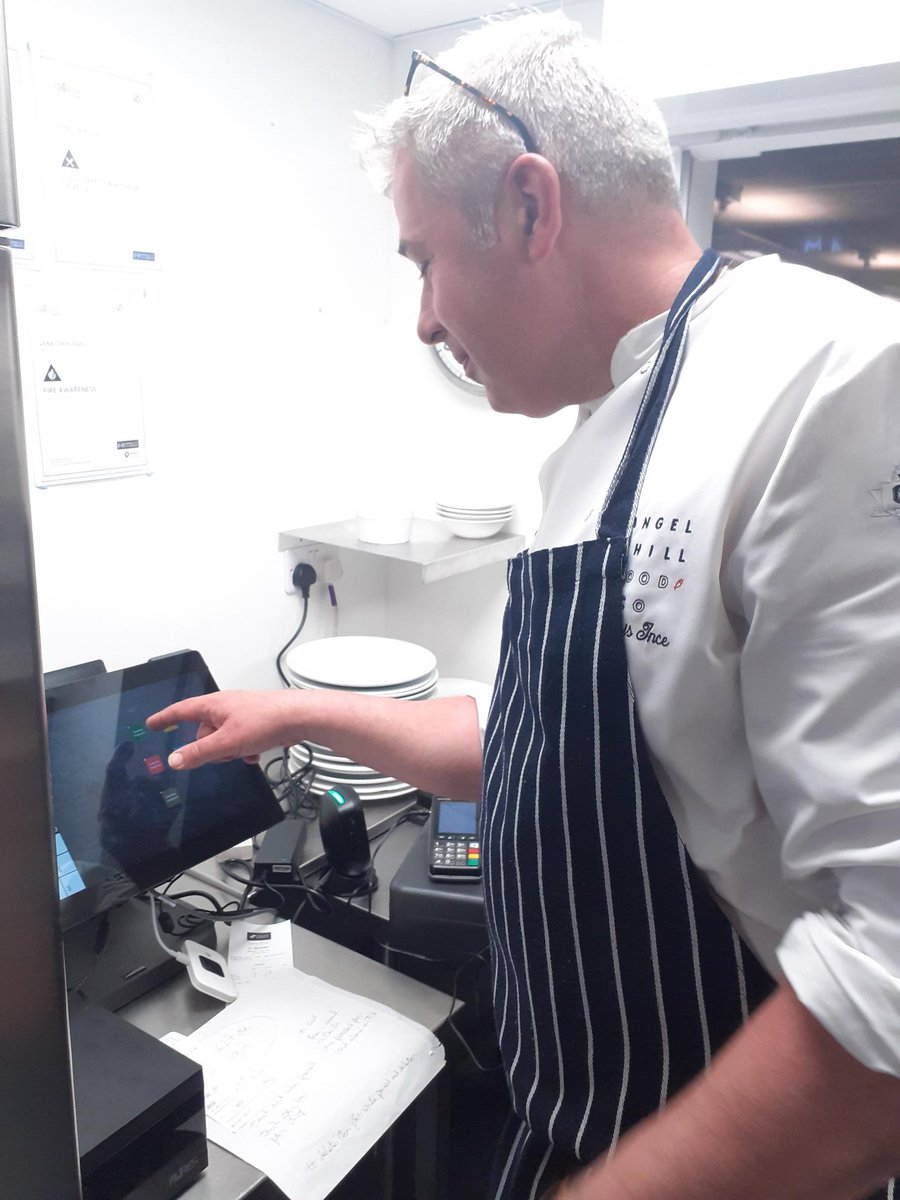 Lwhitehouse19's tweet photo. It's a mixed up world sometimes in Food Co ...QHSE Manager mopping and Chef Director Chris Ince on the till ... team work at it's best ! @chrisincefood @ServestFoodCo @AtalianServest @AngelHillFood https://t.co/66yUbpFnA2