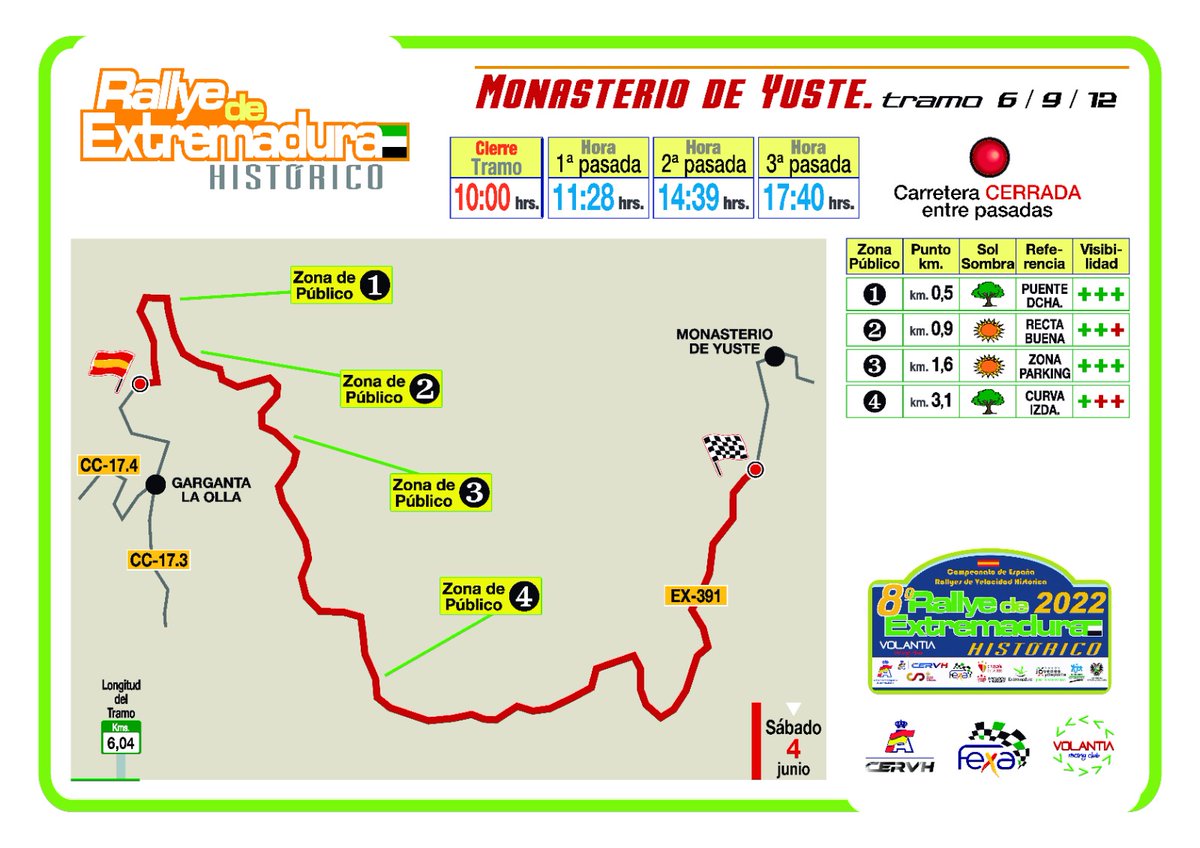 Aquí los dos primeros tramos del sábado día 4 de junio.