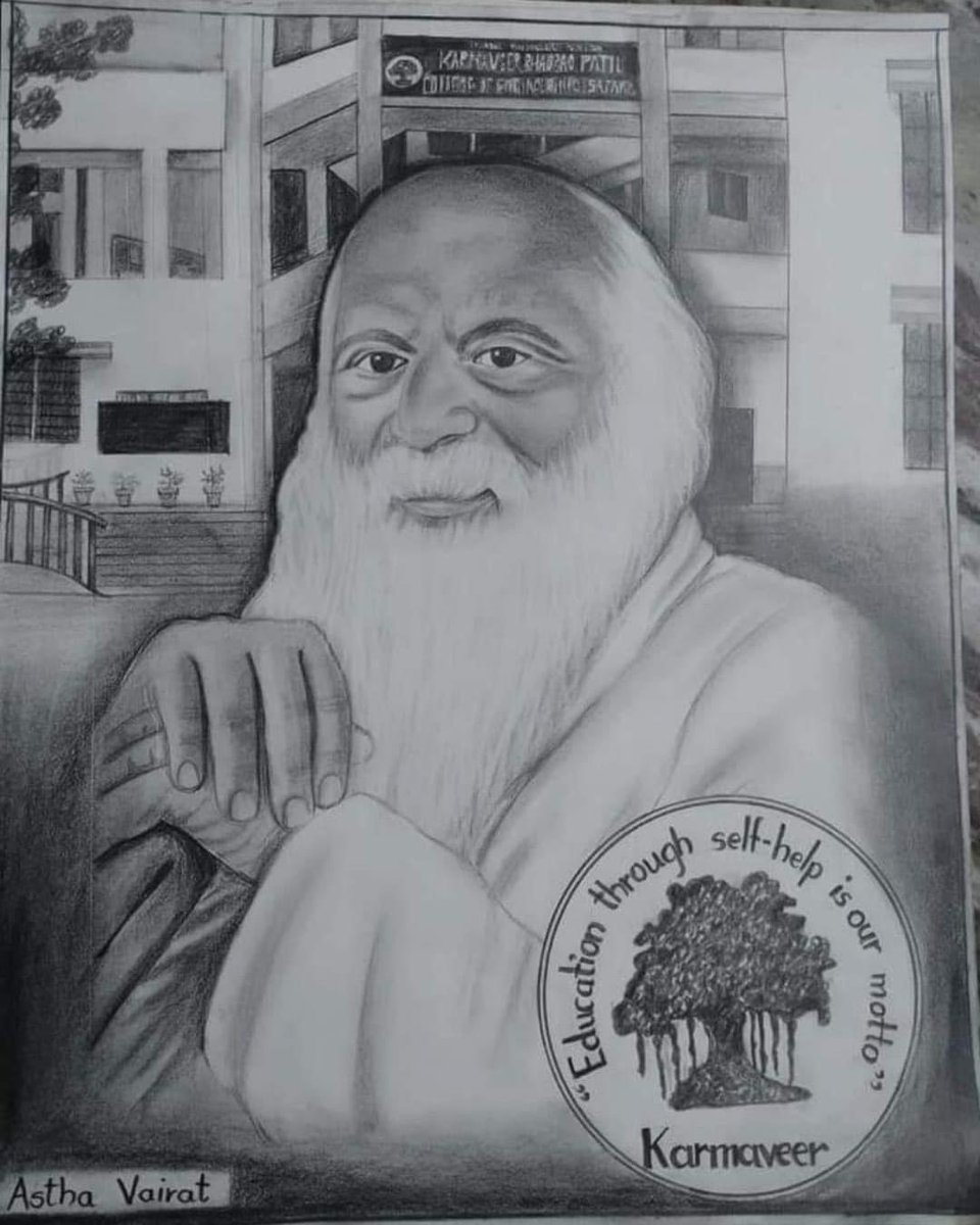 rayatofficial's tweet photo. “Education through self-help is our motto”
- Karmaveer

Sketch by - Astha Vairat 
#rayatofficial https://t.co/qUxLwbuRHs