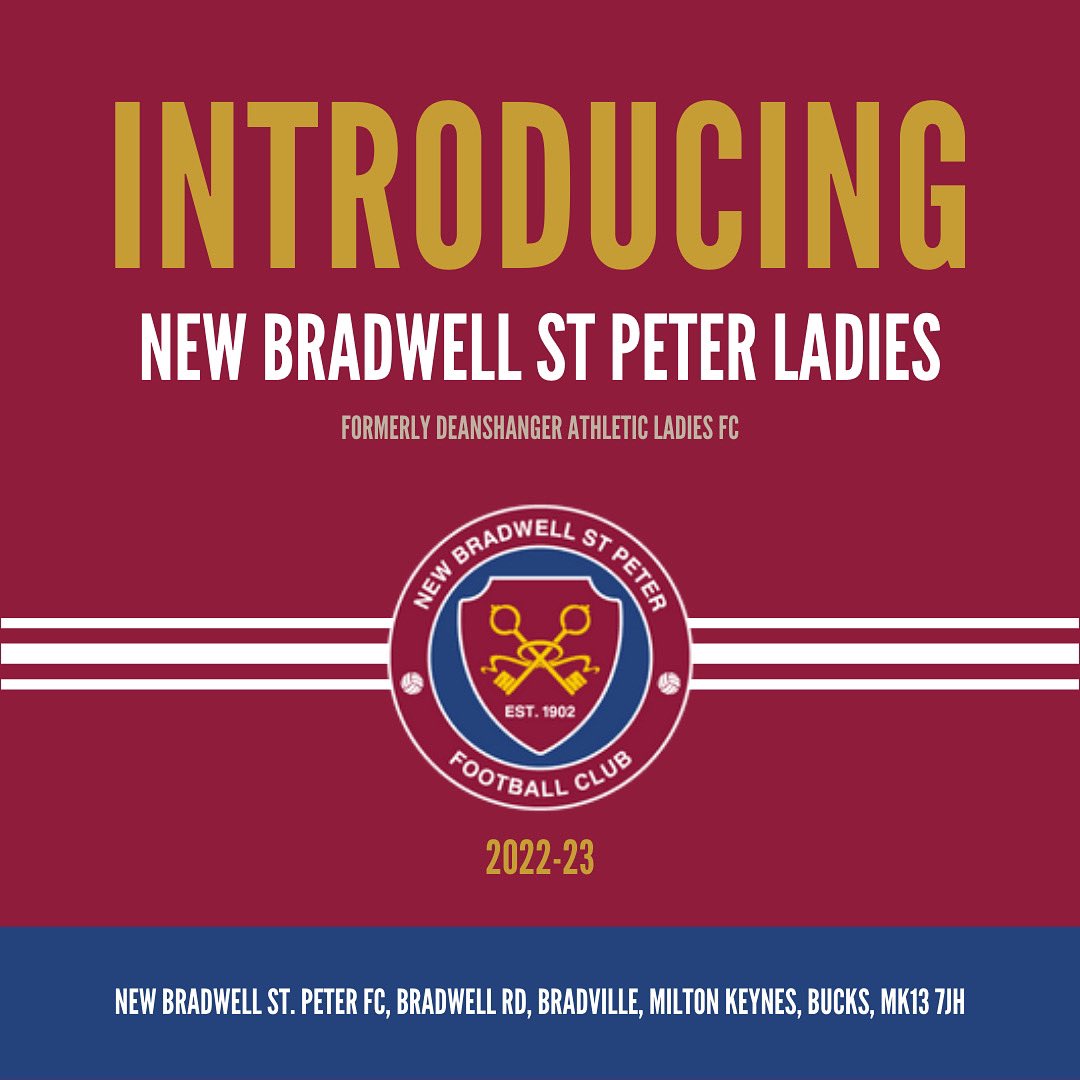 NewBradwellSPFC's tweet photo. 🔴 INTRODUCING NEW BRADWELL ST PETER LADIES 🔴

Formerly Deanshanger Athletic Ladies FC, we welcome a brand new team for the 2022/2023 season, New Bradwell St Peter FC Ladies. ⚽️

#Football #LadiesFootball #ThisGirlCan #MiltonKeynes #Buckinghamshire #NewBradwellStPeter https://t.co/TjUKDUXqGf