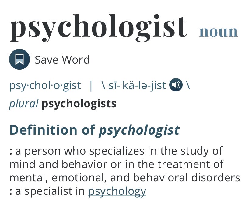 Psikolog - 1871 yılında aşağıdaki gibi tanımlanmıştı, mesleğimiz 151 yaşında. İstanbul Üniversitesinde psikoloji eğitiminin 1915 yılında başladığı kabul edilir. Ülkemizde 100 yıldır psikologlar var, ama yasamız henüz yok #10MayisPsikologlarGunu’ müz kutlu olsun.