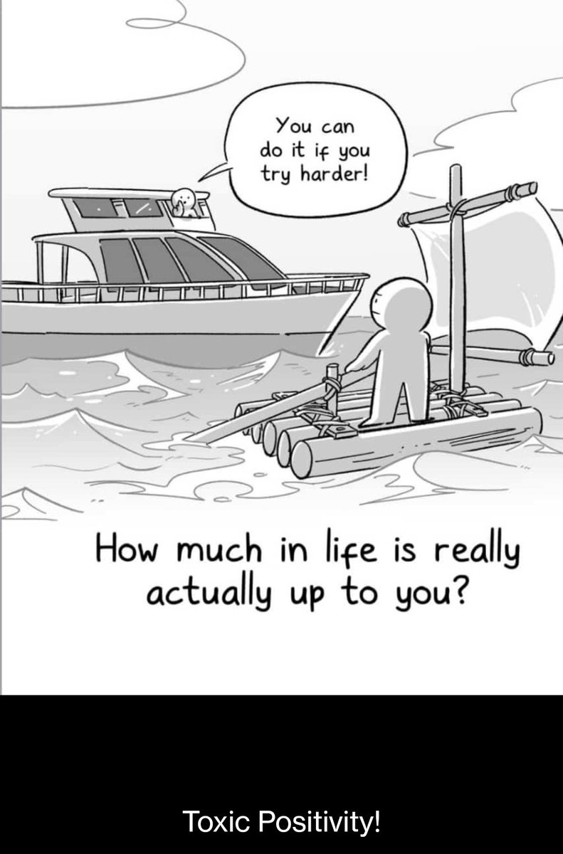 What's the difference between toxic positivity and believing in someone/pushing someone to be independent?

What is the line?