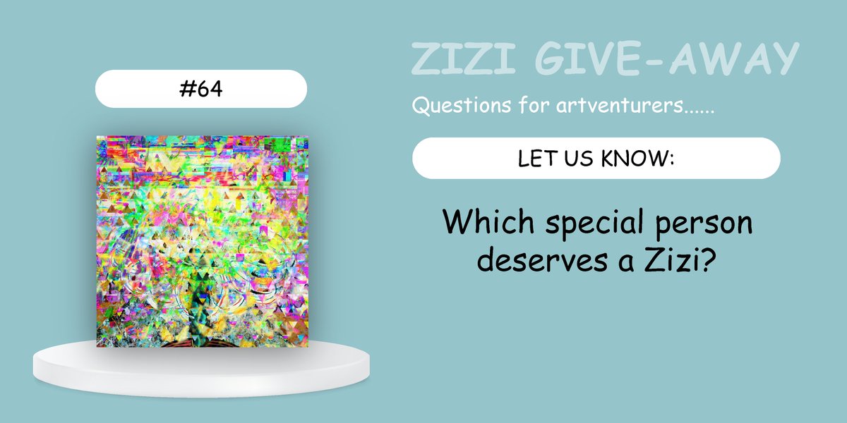 THURSDAY GIVE-AWAY DAY! #64💙
Show some love and win a <a href="/ZizisNft/">ZIZI</a> for your best friend!

✅Follow <a href="/ZizisNft/">ZIZI</a> &amp; <a href="/GioZanolino/">Zano</a>
✅Retweet &amp; like
✅Tag your special friend who deserves it!

🤞Raffle winner(s) picked in 48 hours
#NFTGiveaway #NFTartwork #nftcollector