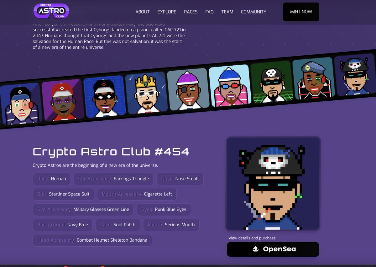 CryptoAstroClub's tweet photo. Our website is open. You can see our collection and don't forget to read our story!
https://t.co/CjhBDKTgf9

#nft #nfts #NFTCommumity #CryptoAstroClub https://t.co/NWW6iTeWgG