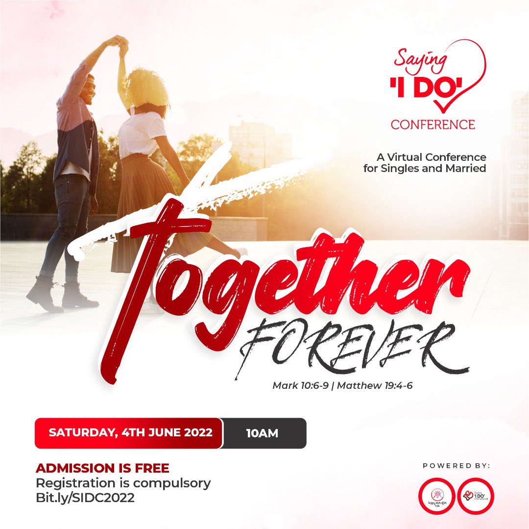 You are invited -register  to attend for free here bit.ly/SIDC2022
#togetherforever #sayingidoconference #sayingidoconference2022 #sidc2022
