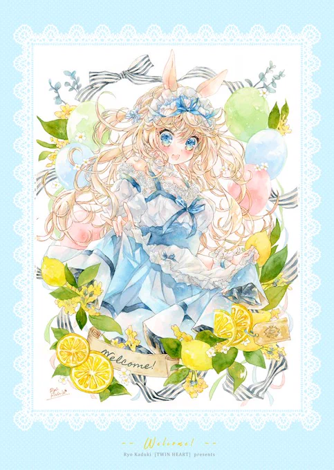 レモンうさぎメイド🍋🐰

#メイドの日 #メイドの日2022 
#透明水彩 #watercolorpainting 