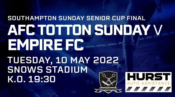 AFCTotton's tweet photo. 🚨 CUP FINAL ACTION TONIGHT!
Can we complete an @SotonDivFA Senior Cup double?
Tonight, @AFCTottonSunday take on Empire in the Southampton Sunday Senior Cup final at the @SnowsGroup Stadium!
Come down and support the team!
Pay on the gate: £7 adults, £4 concs.
#GoStags🦌 #OneClub https://t.co/CBCllJk9Tt