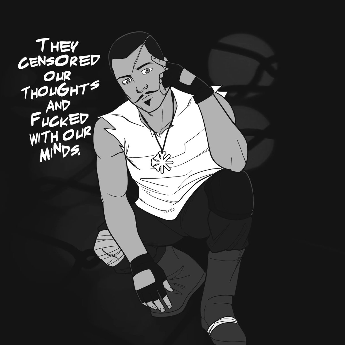 nowhere_beach's tweet photo. SIM DROPPING SOME TRUTHS 🧠 Lyrics from 'The Kraken', out now on Spotify, Apple Music, Deezer and the rest. link in Bio.

Shout out to comic illustrator extraordinaire @rafaelosales !!

#protest #boombap #raplyrics #lyrics #hiphoplyrics https://t.co/apj6h38wXm