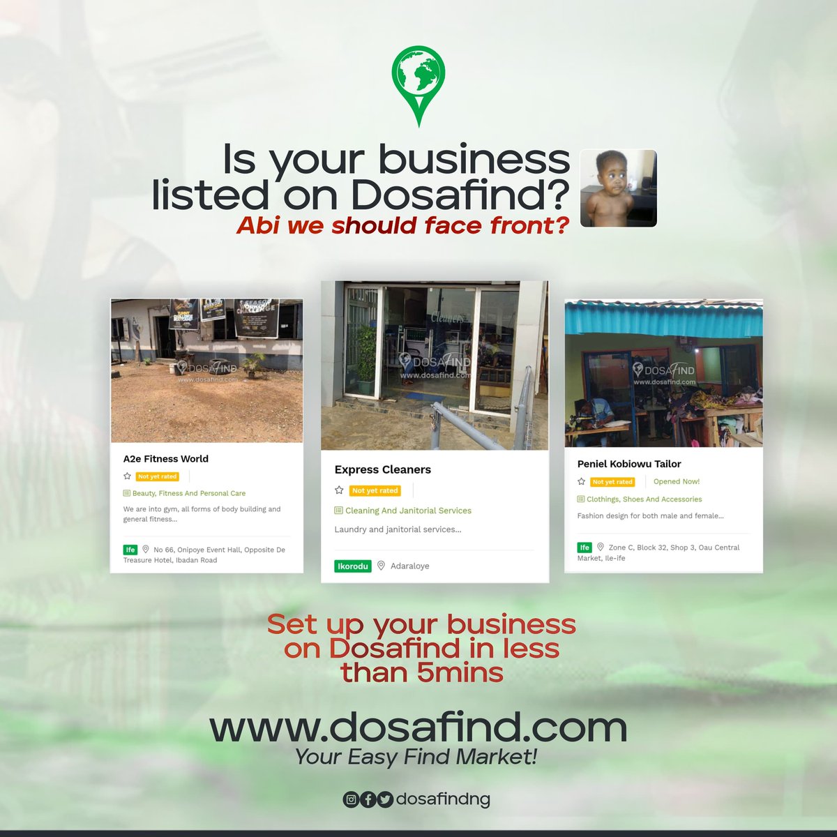 DosafindNG's tweet photo. What your Storefront looks like when your business is listed on Dosafind, to help your customers locate you faster. You're welcome.

https://t.co/Bbf5H0ak3G is where you need to be on https://t.co/hyp3MW5US5