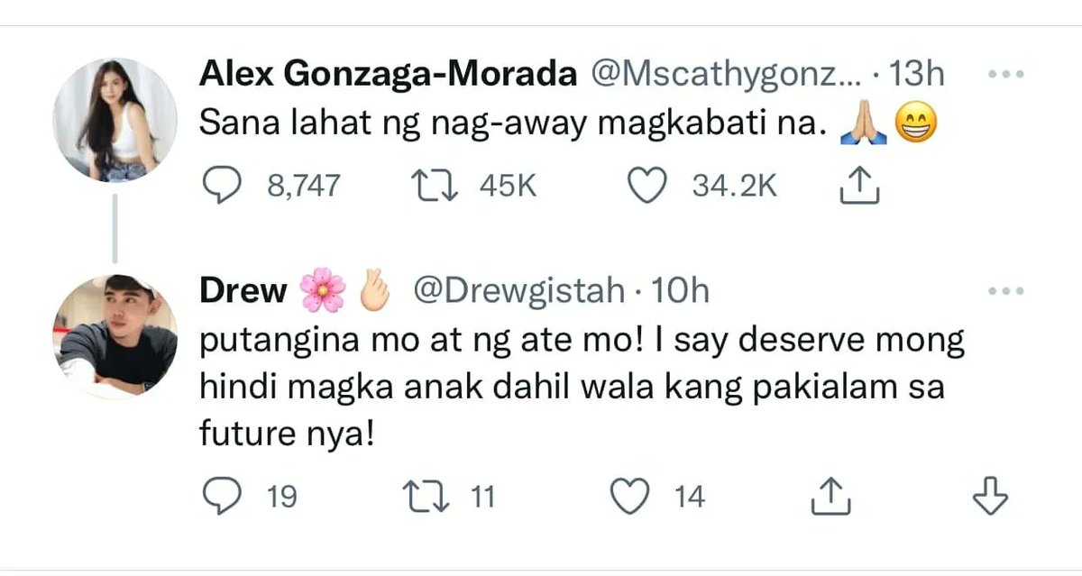im_docmadz's tweet photo. @Mscathygonzaga How dare you say this to a woman? Pwedeng mag sabi ng sentimiento, wag lang kasing bastos katulad mo. Hindi deserve ng nanay mo magkaroon ng anak na kayang magsalita ng ganto sa isang babae na gusto magkaroon ng pamilya. How dare you. https://t.co/Jw2UneV56p