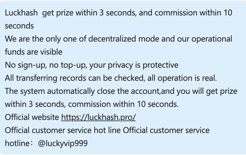 LuckyHash tweet media