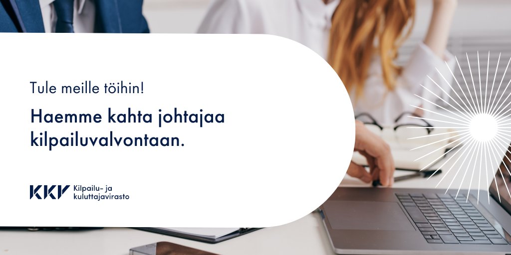 Etsimme kahta johtajaa kilpailuvalvontaan!

Vastaat 13–15 asiantuntijan esimiehenä kilpailunrajoitusten tutkintaan erikoistuneen yksikön toiminnasta.

📅Hakuaika päättyy 19.5.2022.

🔗valtiolle.fi/fi-FI/ilmoitus…

#rekry